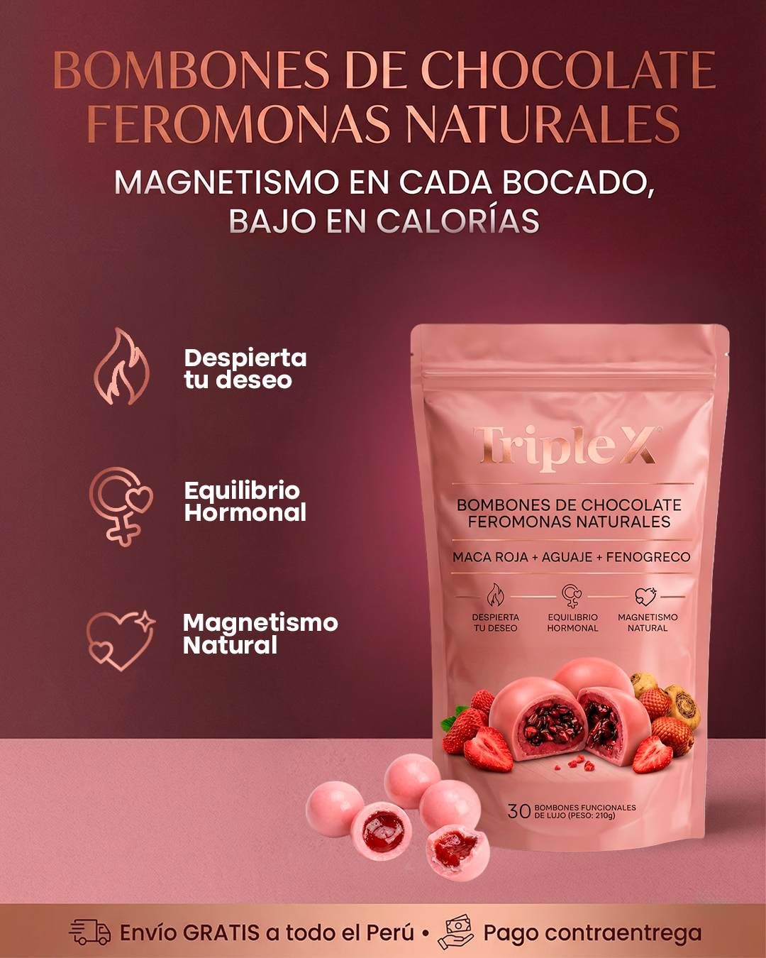 Bombones de Chocolate con Feromonas Triple X
